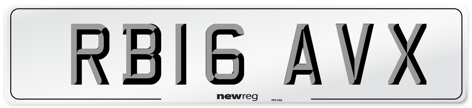 RB16 AVX Number Plate from New Reg
